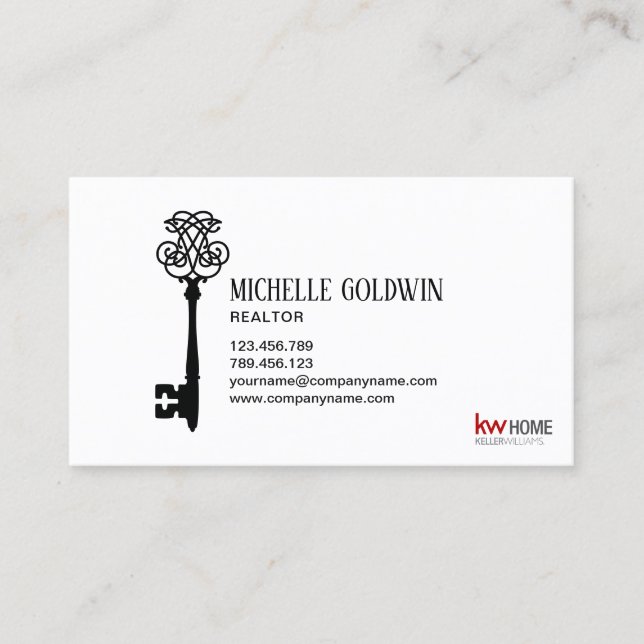 Add Logo Change colour Real Estate Professional Ke Business Card (Front)
