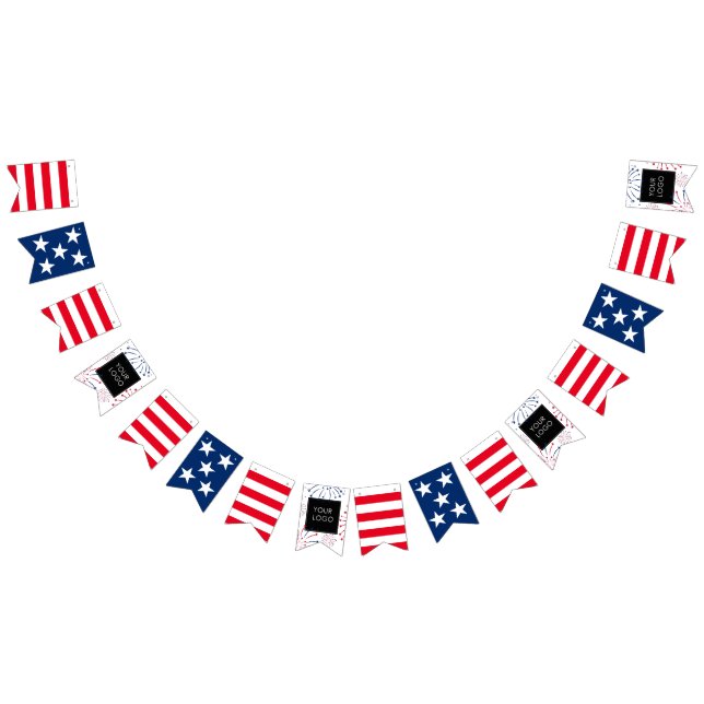 Add Logo Corporate Business Company 4th of July Bunting (All)