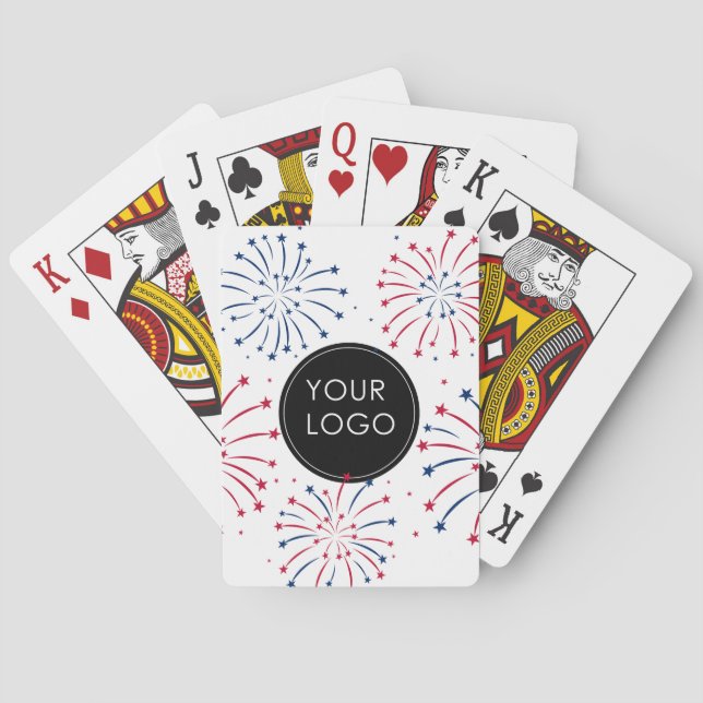 Add Logo Corporate Business Company 4th of July Playing Cards (Back)