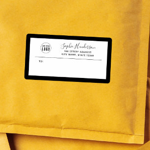 Add Logo Custom Border Calligraphy Return Address