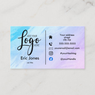 add logo Custom BUSINESS LOGO and social media Bus Business Card
