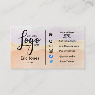 add logo Custom BUSINESS LOGO and social media Bus Business Card
