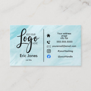 add logo Custom BUSINESS LOGO and social media Bus Business Card