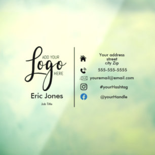 add logo Custom BUSINESS LOGO and social media Bus Window Cling