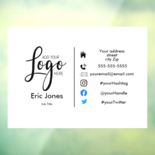 add logo Custom BUSINESS LOGO and social media Bus Window Cling