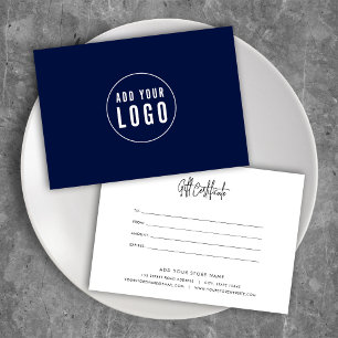 Add Logo Custom Colour Script Gift Certificate