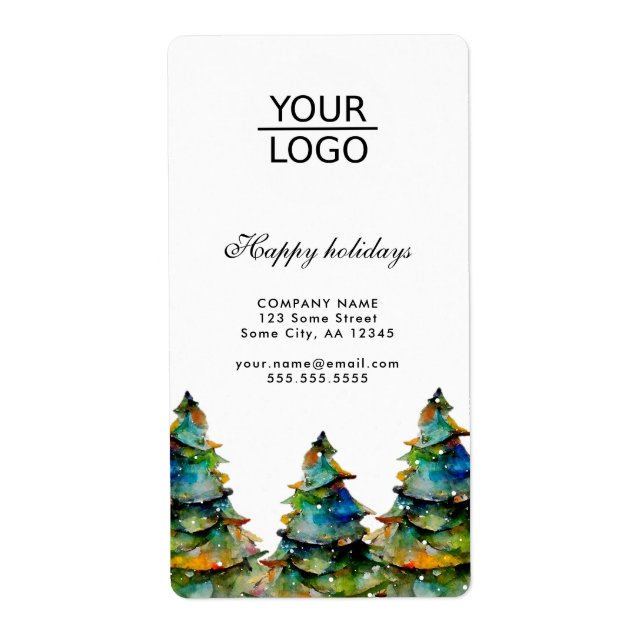 Add Logo Custom Text Christmas Pine Tree Promotion (Front)