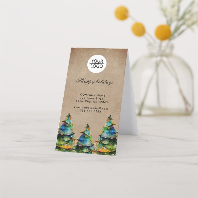 Add Logo Custom Text Christmas Tree 2026 Calendar Loyalty Card (Front)