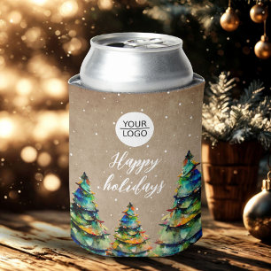 Add Logo Custom Text Christmas Tree Customer Can Cooler