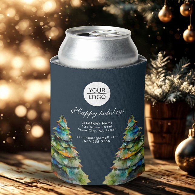 Add Logo Custom Text Christmas Tree Promotion  Can Cooler (Creator Uploaded)