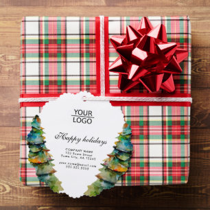 Add Logo Custom Text Christmas Tree Promotion Tree Decoration Card