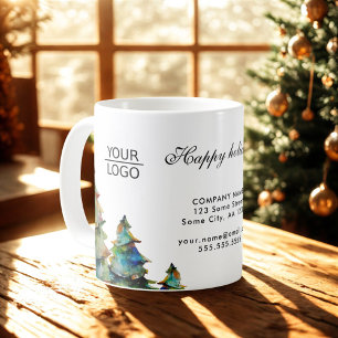 Add Logo Custom Text Christmas Trees Promotion Coffee Mug