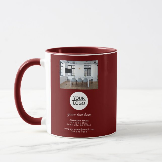 Add Logo Custom Text Company Photo 2024 Calendar Mug (Left)