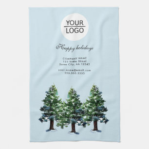 Add Logo Custom Text Pine Tree Promotion Tea Towel