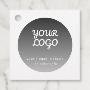 Add Logo Dark Grey Gradient White Border Favour Tags