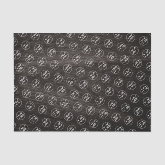 Add logo dark wood grain business packaging tissue paper (Front)