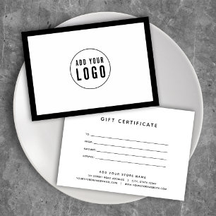 Add Logo Editable Border Colour Gift Certificate