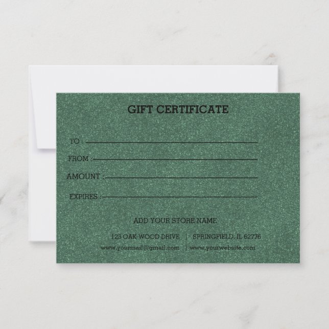 Add Logo Editable Business Gift Certificate (Front)