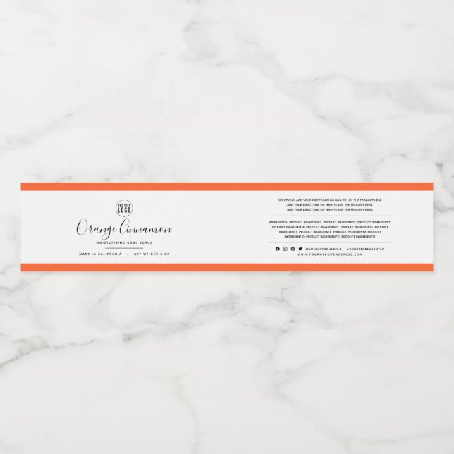 Add Logo Editable Colour Ingredients Product Label (Single Label)