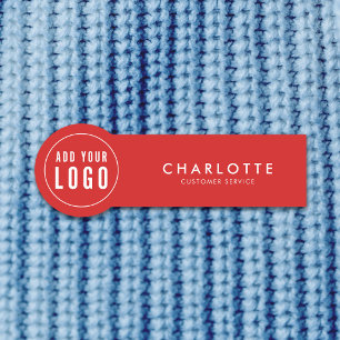 Add Logo Editable Colour Simple Modern First Name Tag