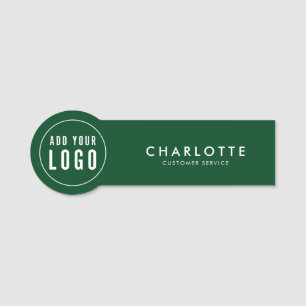 Add Logo Editable Colour Simple Modern First Name Tag