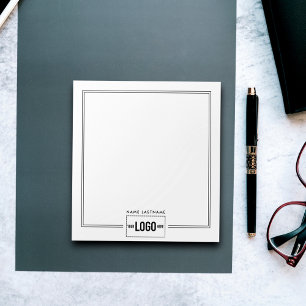 Add Logo Elegant Stylish Lines Name Personalised Notepad