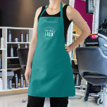 Add Logo Employee Modern Minimalist Custom Colour Apron<br><div class="desc">Personalised Apron that you can add your logo and your employee’s name in a trendy modern font against an editable background colour (click “edit” button and change background colour). You can even change the strap colour (accessible on the product page itself) to whatever colour you wish. Personalise it by replacing...</div>