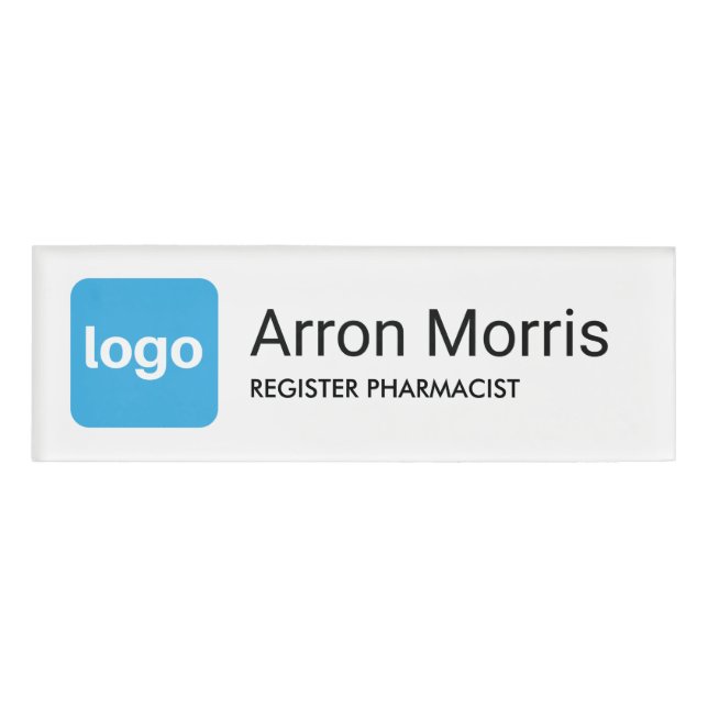 Add Logo Employee Name Badge (Front)