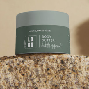 Add logo Forest Green Cosmetic Jar Wrapper Label