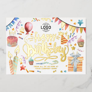Add Logo Fun Colourful Party Business Birthday