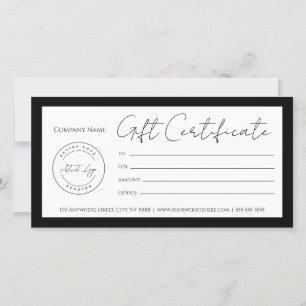 Add Logo Gift Certificate Template Customisable
