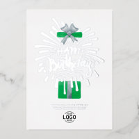 Add Logo Green Gift Fireworks Business Birthday