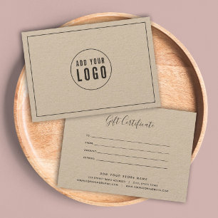 Add Logo Grey Border Calligraphy Gift Certificate