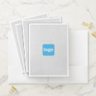 Add Logo Grey Faux Linen Pocket Folder