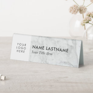 Add Logo Grey Marble Print Elegant Simple Name
