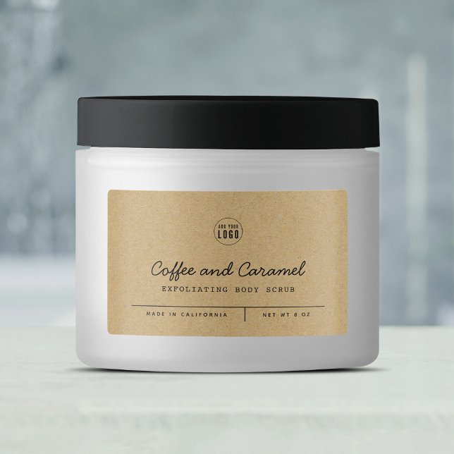 Add Logo Grey Script Lines Kraft Product Label (Creator Uploaded)