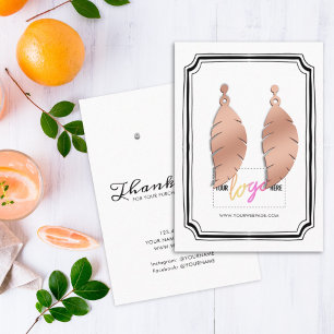 Add Logo Hand Drawn Frame Earrings Display Card 01