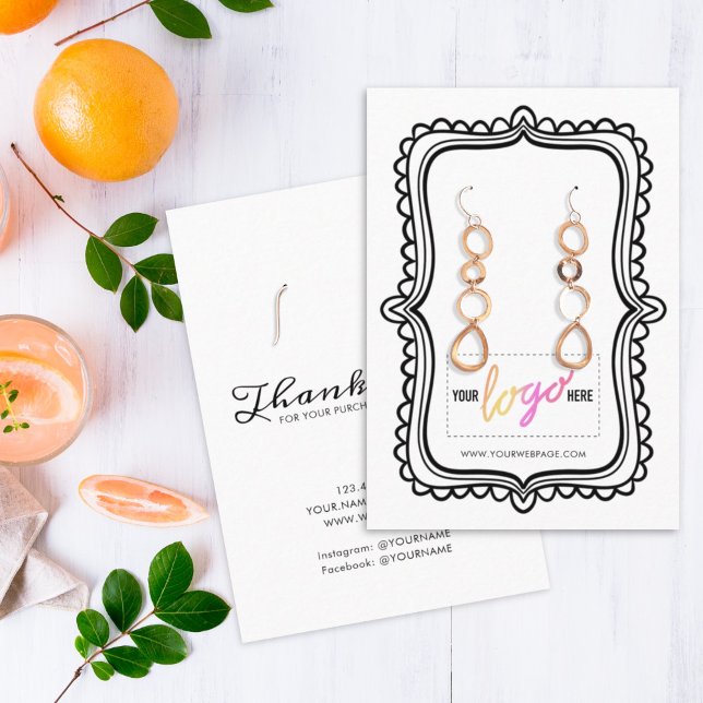 Add Logo Hand Drawn Frame Earrings Display Card 07 (Creator Uploaded)