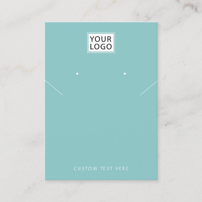 Add logo Jewellery black necklace earring display  Business Card (Front)