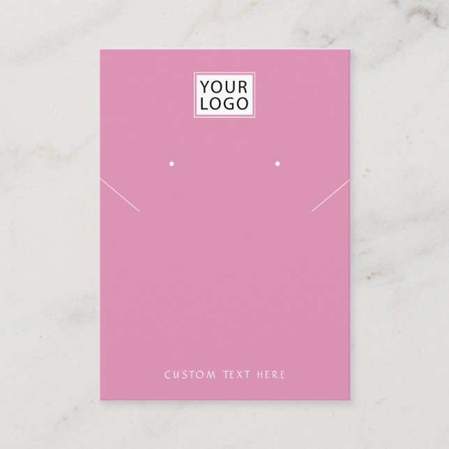 Add logo Jewellery black necklace earring display  Business Card (Front)