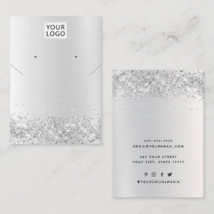 Add logo Jewellery Glitter necklace earring displa Business Card