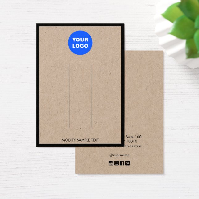 Add Logo Kraft Border Hair Clip Display (Desk)