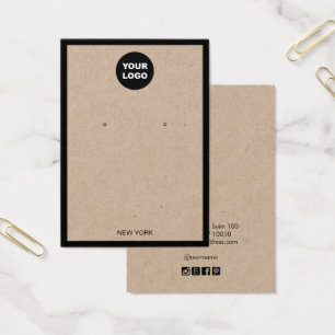 Add Logo Kraft Earring Border Display Card
