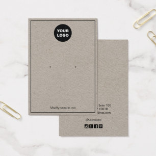 Add Logo Kraft Earring Display Card