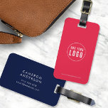 Add Logo Modern Corporate Business Custom Colours Luggage Tag<br><div class="desc">Add Logo Modern Corporate Business Custom Colours Luggage Tag that's perfect for you and your employees when travelling for work. Background colour on the front and back is editable, click "Edit" to change the colour Personalise it by replacing the placeholder text and the placeholder image with your own logo. For...</div>