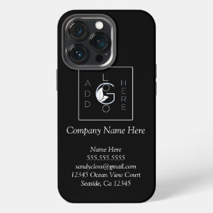 Add logo Modern Minimalist White script text Black iPhone 13 Pro Case