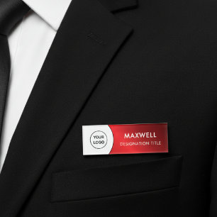 Add Logo Modern Simple Elegant Magnet Title Name Tag
