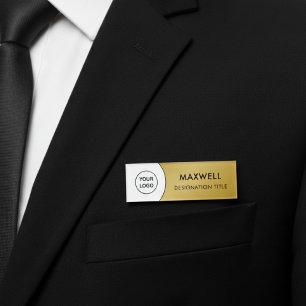 Add Logo   Modern Simple Elegant Magnet Title Name Tag
