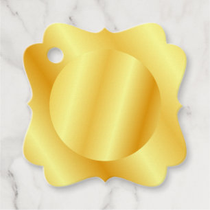 Add Logo Monogram Text Faux Gold Metallic Look Fav Favour Tags