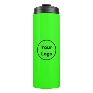 Add logo neon green thermal tumbler